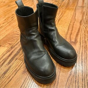 Ann Demeulemeester Leather Zip-Up Platform Ankle Boots